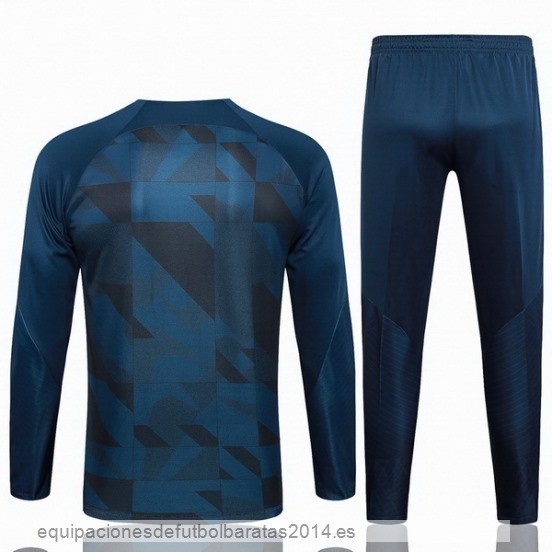 Nuevo Conjunto Completo Sudadera Entrenamiento Barcelona 23/24 Azul Marino Verde Baratas